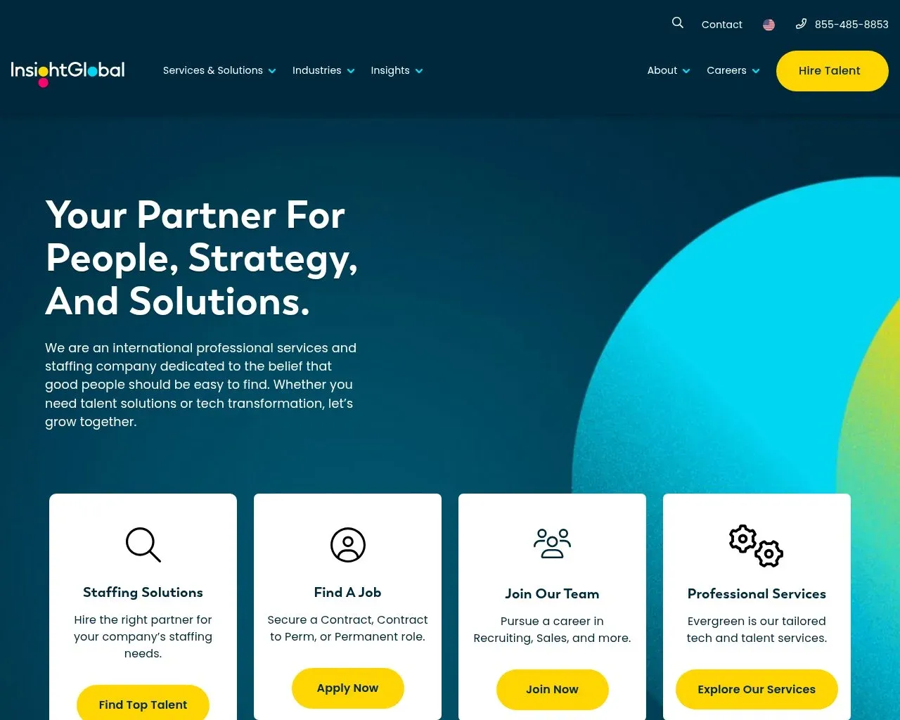 Screenshot of the Insight Global website homepage