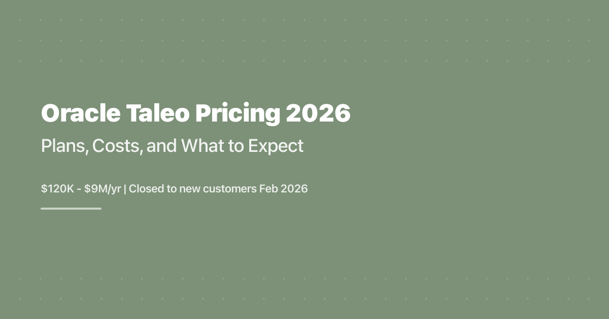 Oracle Taleo Pricing 2026: Plans, Costs, and What to Expect