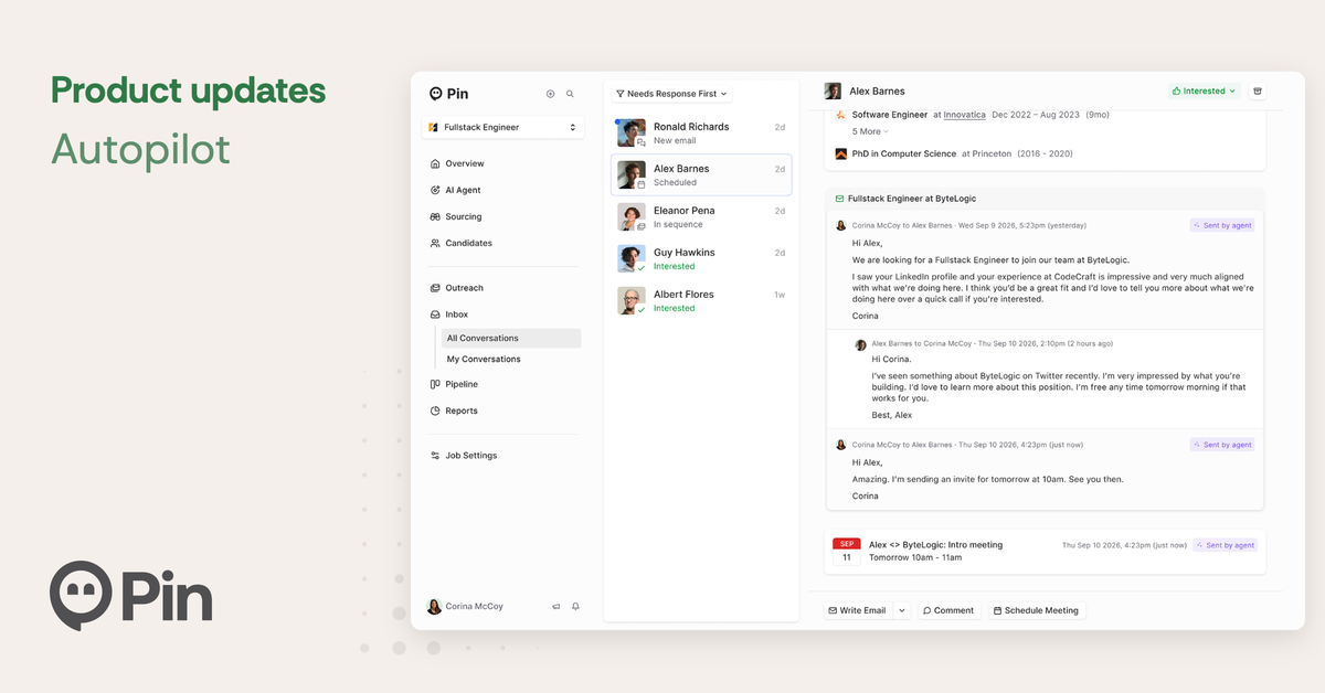 Meet Autopilot: Your new pipeline, inbox, and AI recruiting assistant