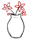 Simple short loop animation of pot with red flowers