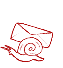 Simple animated loop of snail carrying mail