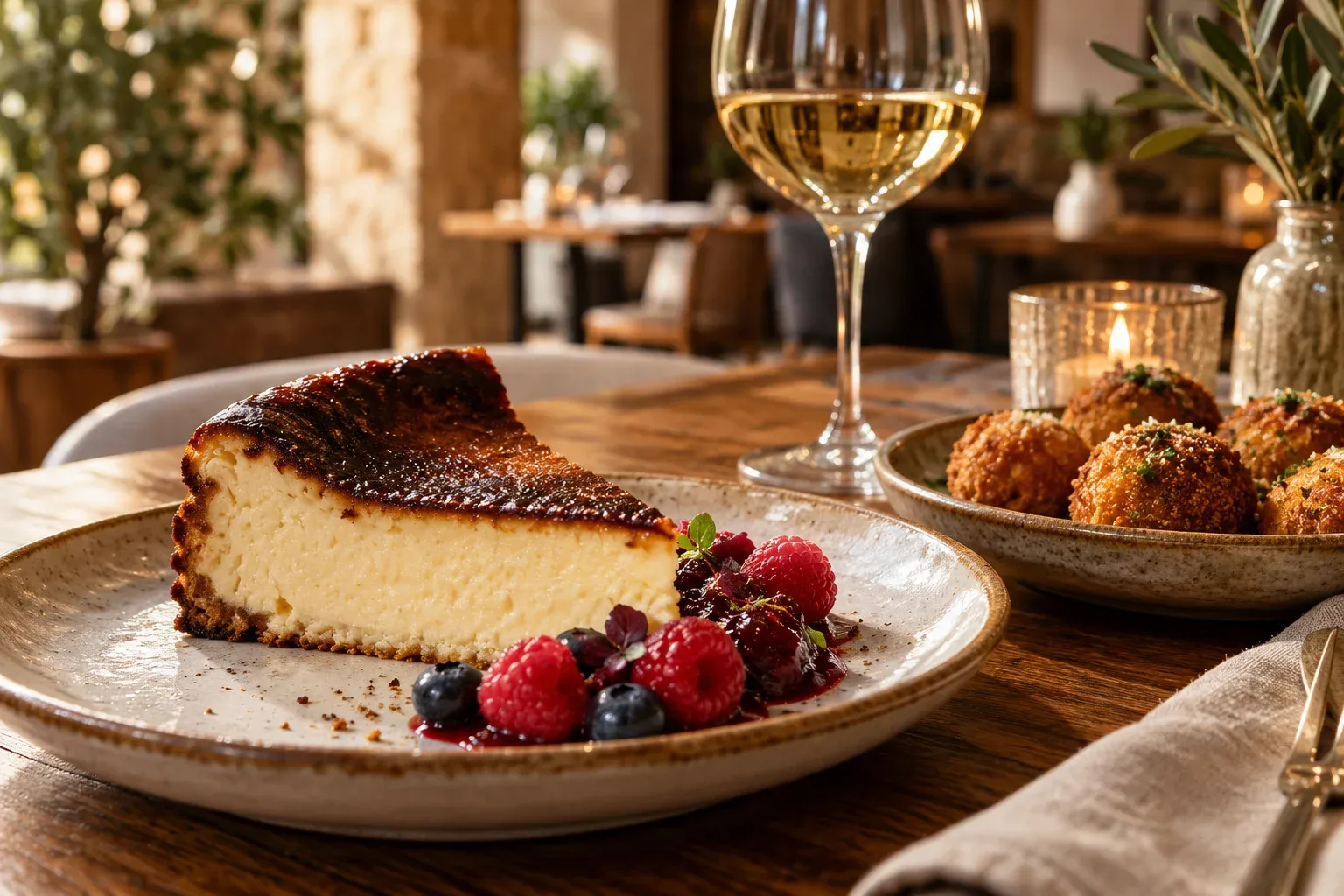 A crisp beginning, a creamy finish: croquettes and burnt cheesecake. — partner profile previewnstration