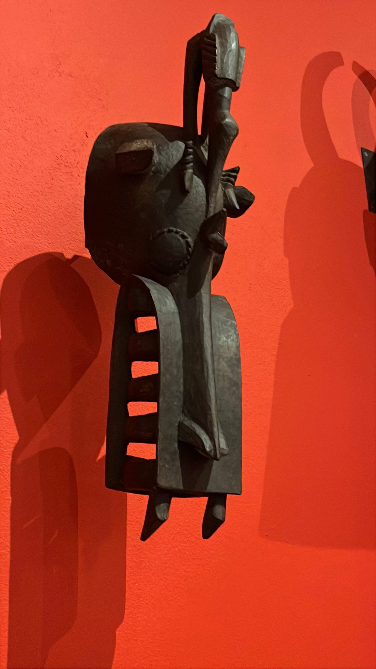 Mali wooden ceremonial mask, taken by European and in a European museum. Post by Elliott D. Paige