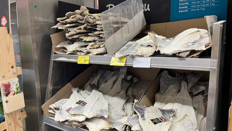 Saltfish on displayed for sale.