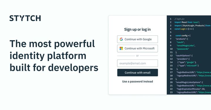 Done-for-you authentication with Stytch