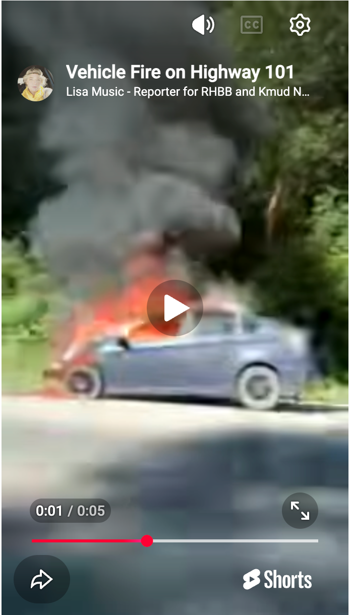 Prius Catches Fire on Highway 101