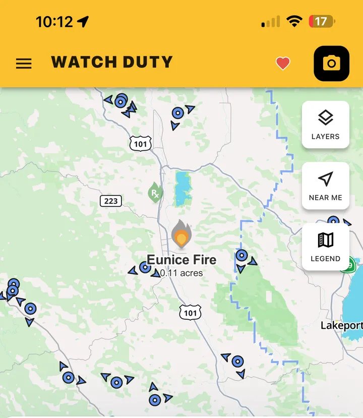 Fire on Eunice Ct. in Ukiah