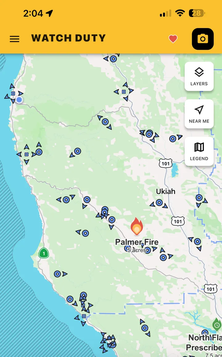 Palmer Fire East of Boonville