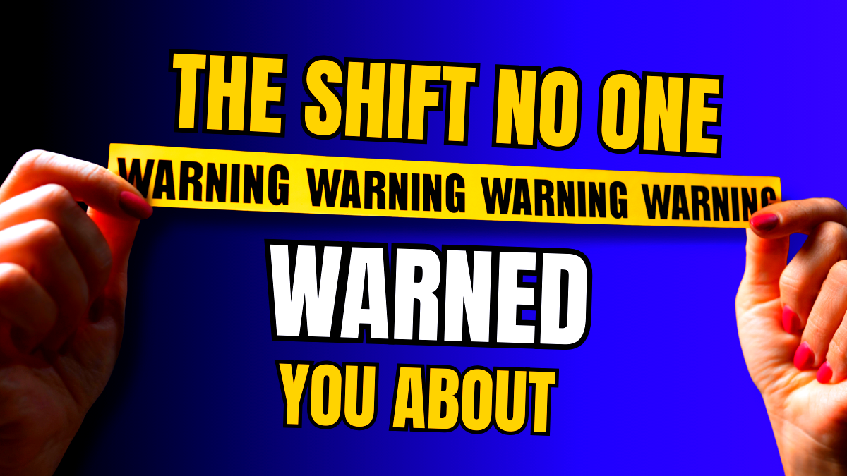 Hands holding warning tape with text "The Shift No One Warned You About" - highlighting the move from traditional search to AI-powered search engines