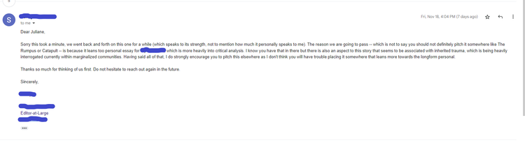 When Getting a Rejection Email is the Best Part of Your Week