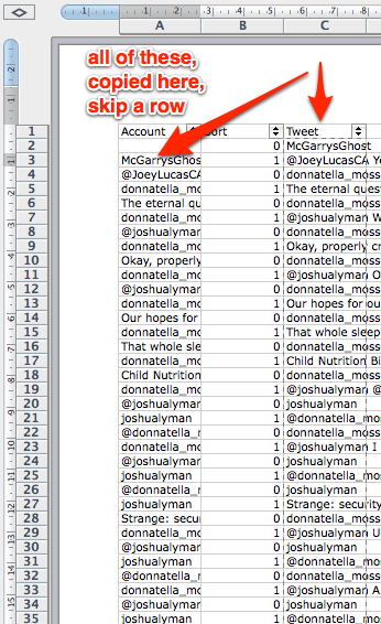 Copy and stagger the data