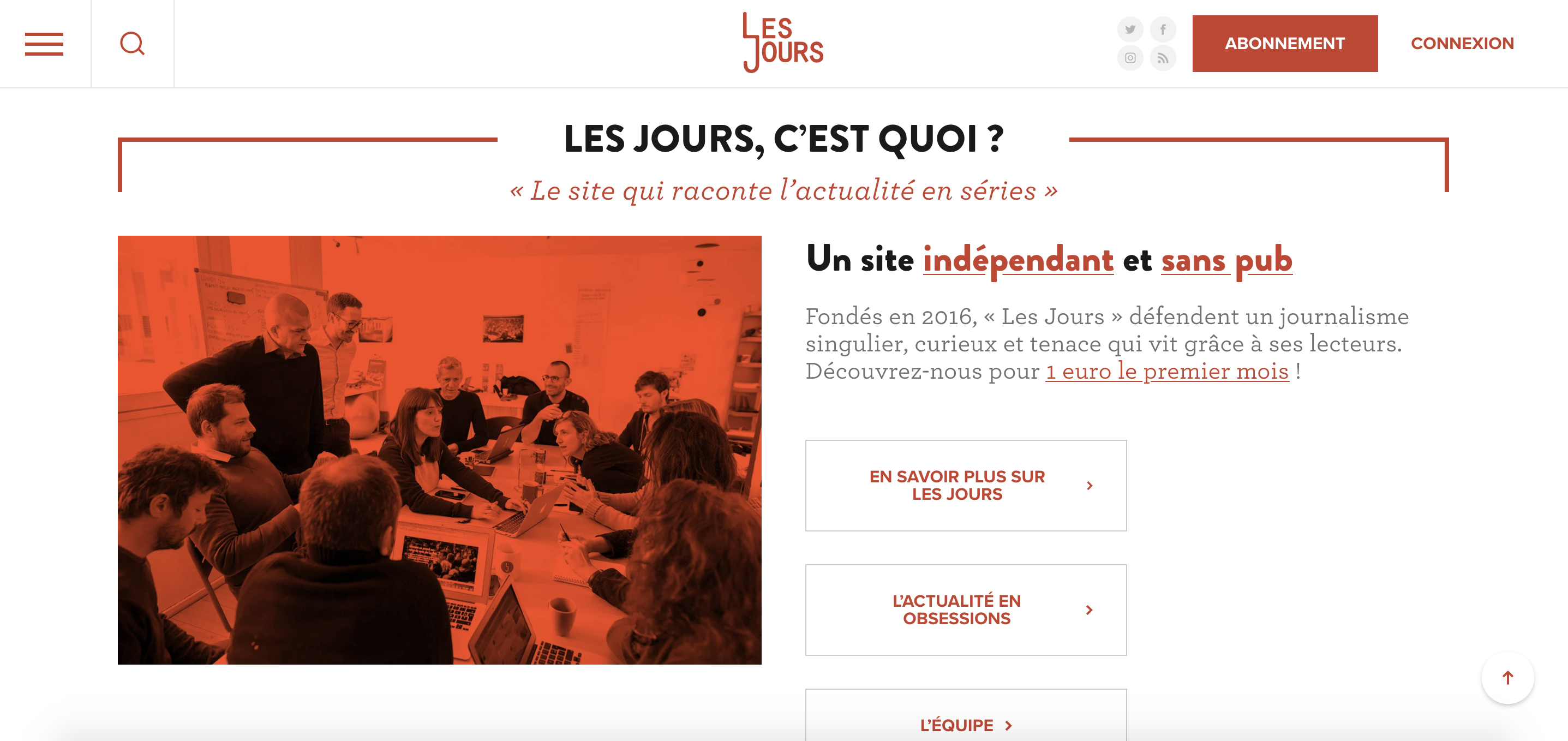 Les Jours - Bloc page d'accueil