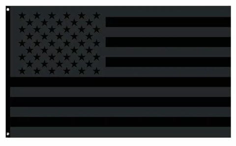 A dark gray on black version of the US national flag.