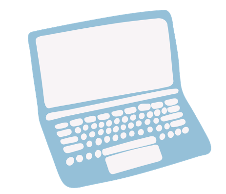 A laptop icon in blue