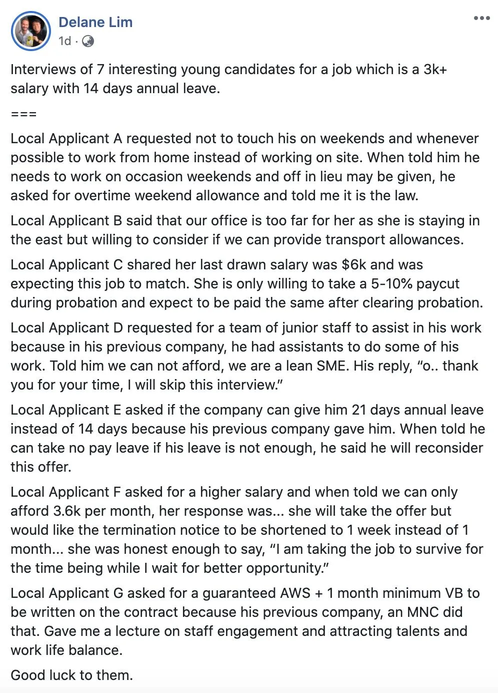 "Beggars can’t be choosers", and the creation of a toxic work culture
