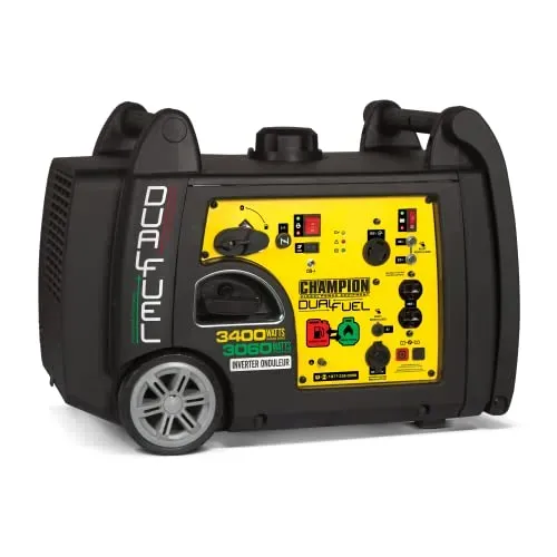 Champion 3400-watt dual fuel portable inverter generator with electric start for RV use