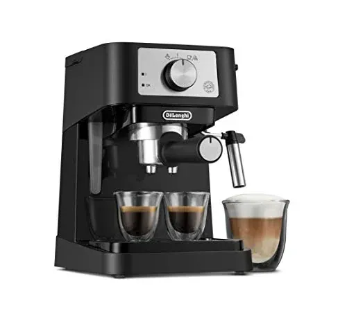 De'Longhi Stilosa Manual Espresso Machine with steam wand and tamper for brewing espresso