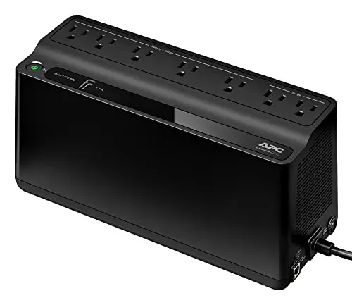 APC UPS Battery Backup & Surge Protector 600VA with USB charger and 7 outlets