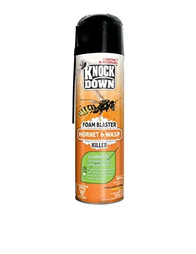 KNOCK DOWN HORNET & WASP FOAM BLASTER spray with instructions for effective pest control