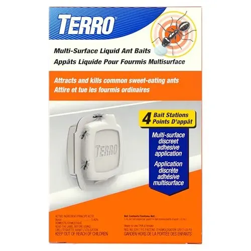 TERRO T334BCAN Multi-Surface Liquid Ant Baits with 4 discreet bait stations for ant control