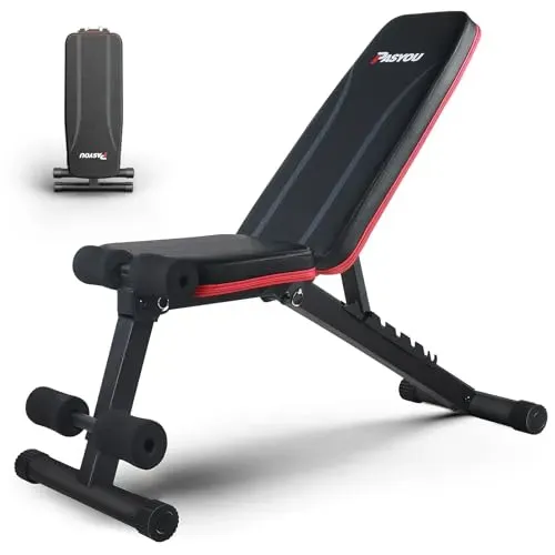 PASYOU adjustable weight bench with 8 back positions for versatile workouts at home