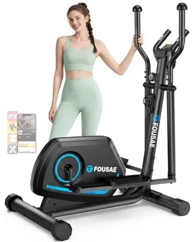 FOUSAE elliptical exercise machine with 16 levels of magnetic resistance and LCD monitor