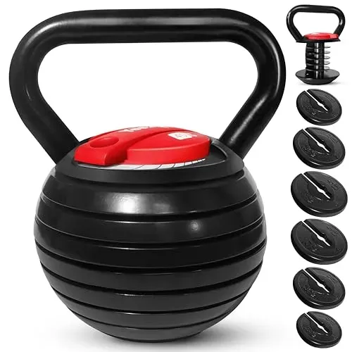 Yes4All adjustable kettlebell set with removable cast iron plates for versatile weight training