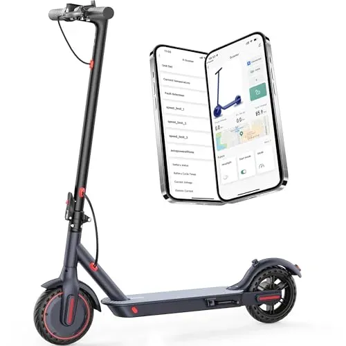 Qlaway 8.5 inch e scooter for adults with 350W motor, foldable design, and 30km/h max speed.