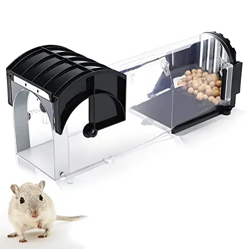Humane mouse trap designed for live capture, safe for kids and pets, reusable design