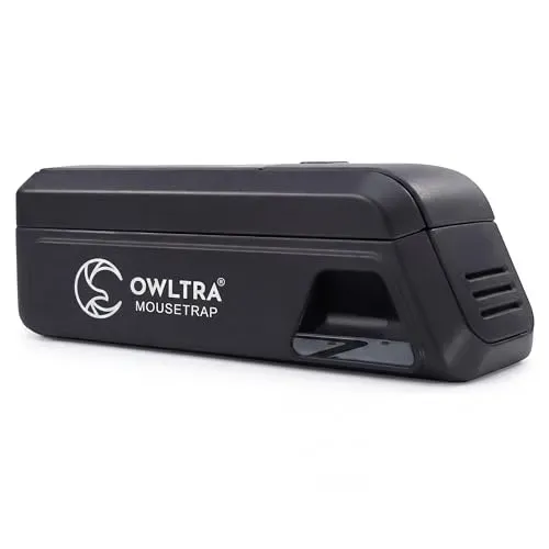 OWLTRA Indoor Electric Mouse Trap, humane design with dual infrared sensors, black color