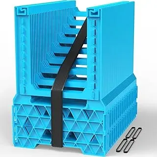 PAULINN 15FT RV camper sewer hose support in ocean blue, height-adjustable for convenience.
