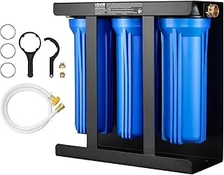 VEVOR RV water filtration system with three cartridges for purifying water in RVs, boats, and vans.