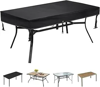 SUNICO outdoor rectangular table cover, durable, waterproof, and windproof for patio use
