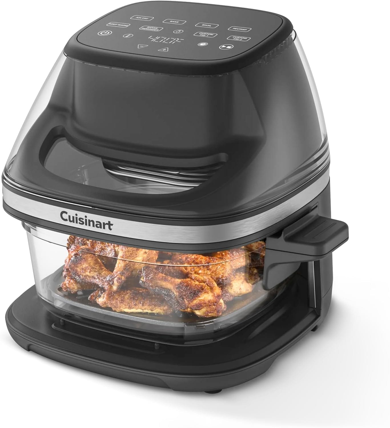 Cuisinart ClearView AFC-4C 4-Quart Glass Air Fryer, Glass Basket, PFAS-Free Ceramic Nonstick Crisper Plate, 5 Cooking Functions, 2 Custom Presets, 450°F Max