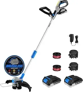 DEKOPRO 12-inch cordless brushless string trimmer and lawn edger with batteries