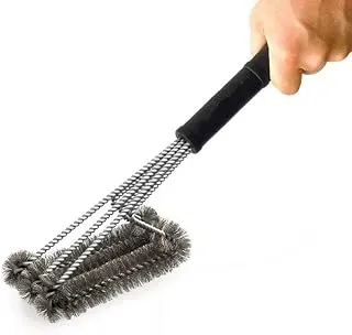 PePeng BBQ grill cleaning brush with three stainless steel bristle branches