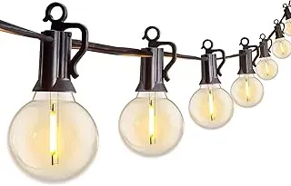 Brightown 25-foot black string lights with warm white G40 LED globe bulbs
