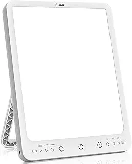 SUXIO 10000 lux light therapy lamp with touch controls and portable daylight design