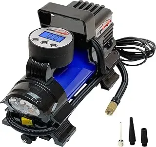 EPAuto blue 12V DC tire inflator with digital gauge and auto shut-off