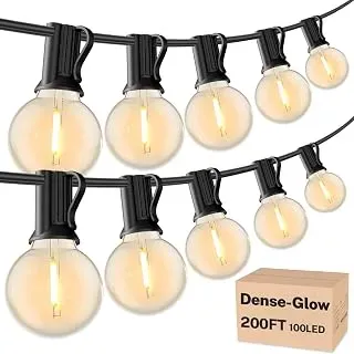 RTTY 200-foot outdoor string lights with 104 shatterproof G40 LED bulbs