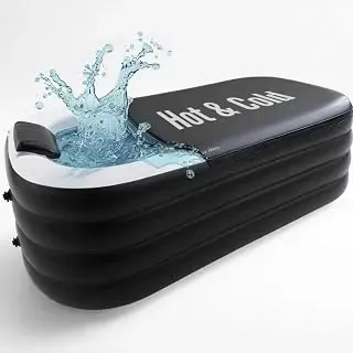 Alaskey portable inflatable bathtub for indoor ice baths, hot baths, and spa relaxation