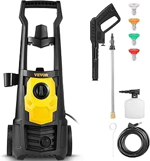 VEVOR 2000 PSI electric pressure washer with hose reel, foam cannon, and nozzles