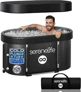 SereneLife portable insulated cold plunge tub with carry bag and water storage bag