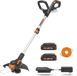 WORX WG163 GT 3.0 20V cordless grass trimmer and edger, 12-inch black and orange