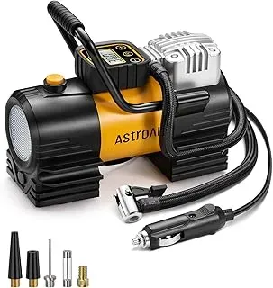 AstroAI portable 150 PSI tire inflator with digital display and bright LED light