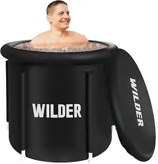 Wilder 86-gallon portable ice bath tub with insulated walls and protective cover