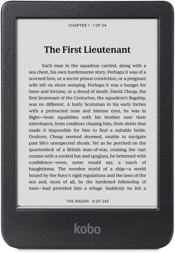 Kobo Clara BW e-reader with 6-inch glare-free E Ink touchscreen