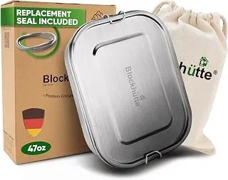 Blockhütte 1400ml stainless steel lunch box with 3 compartments and safety clips