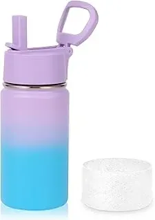 Volhoply 14oz lavender blue kids insulated stainless steel water bottle with straw lid