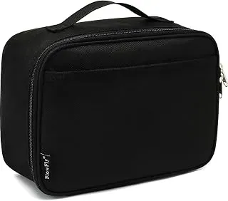 FlowFly black insulated kids lunch box soft thermal meal tote bag